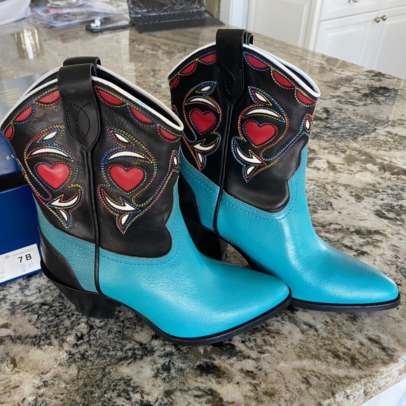 Womens Leather Cowboy Boots size 7 - Ralph Laurn - Picture 1 of 6